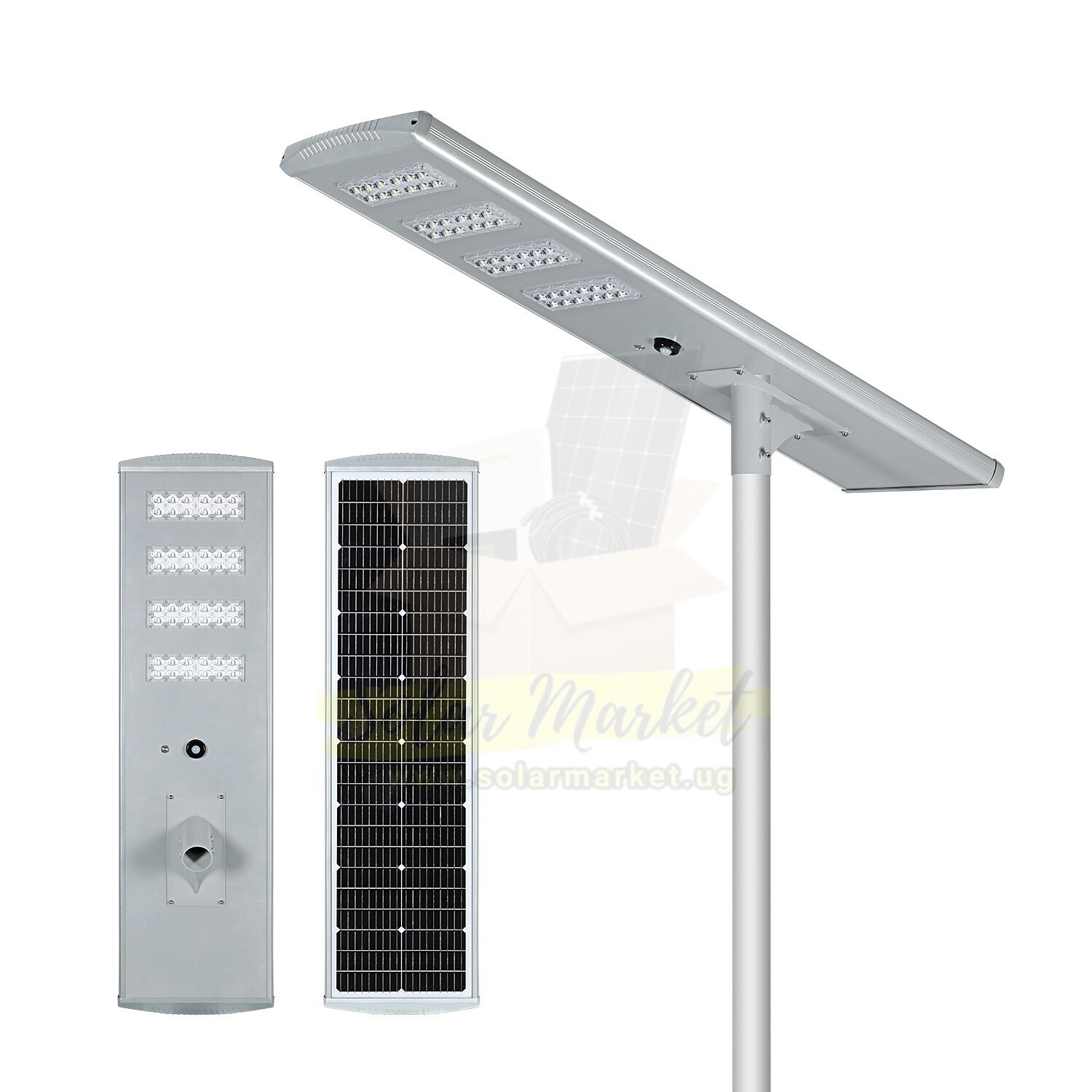 120W All-in-One Solar Street Light for Outdoor Use – Motion Sensor, Auto On/Off, Waterproof LED