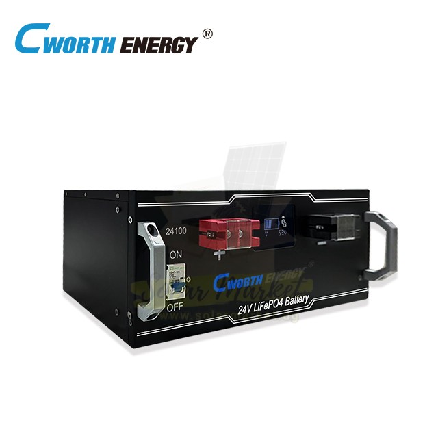 Cworth 2.5KWH Lithium Solar Battery 100Ah 24V LBT-24100C (5-Year Warranty)